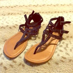 Jessica Simpson Navy rhinestone sandals size 7.5